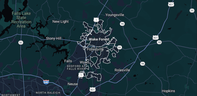 wake forest-nc-map